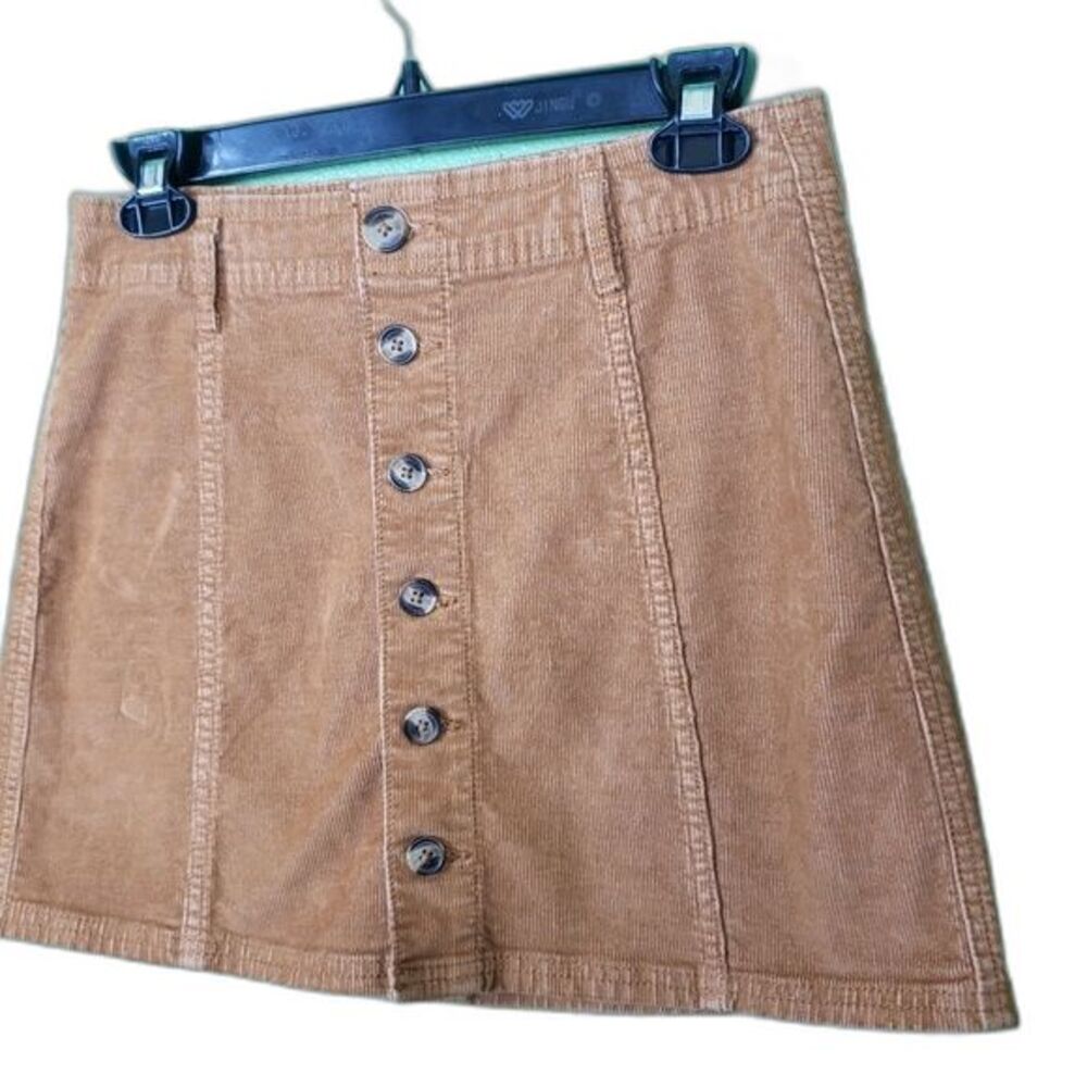 American Eagle Outfitters Brown Corduroy Super Stretch A-line Mini Skirt Size 02 - Picture 3 of 8
